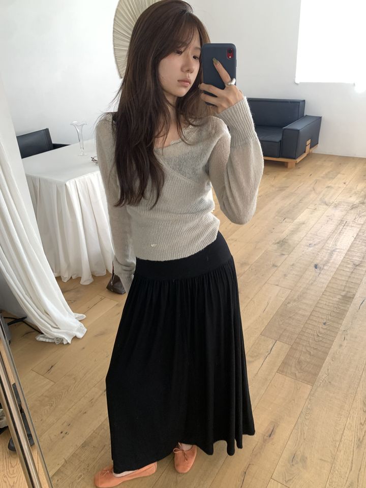 컴포트 셔링 롱 스커트 (2color) 추가 이미지 2