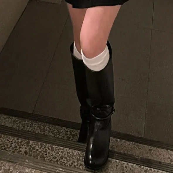 [부츠안긴양말/당일발송] 레이어드 양말 니삭스 슬림 주름양말 부츠코디양말 롱양말 롱니삭스 봄 가을 사계절 추가 이미지 2