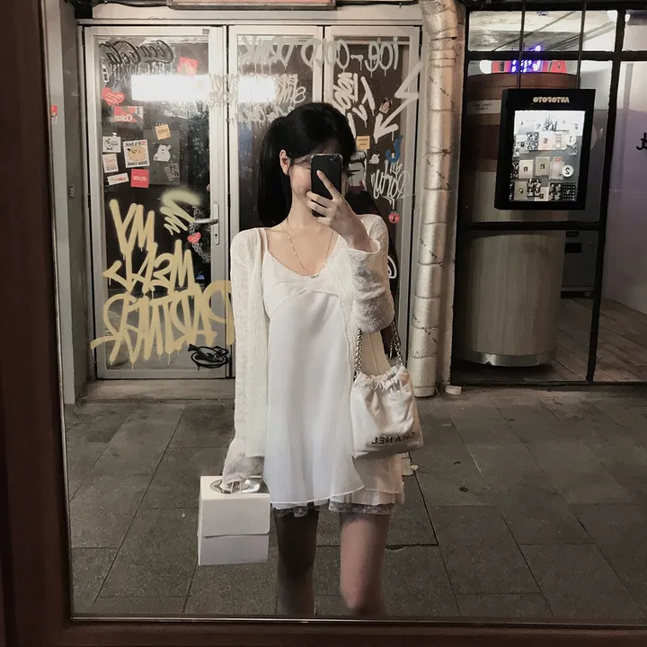 [문의대란/첫인상치트키🪽] 홀릭 쉬폰 레이어드 나시 원피스 - ops 대표 이미지