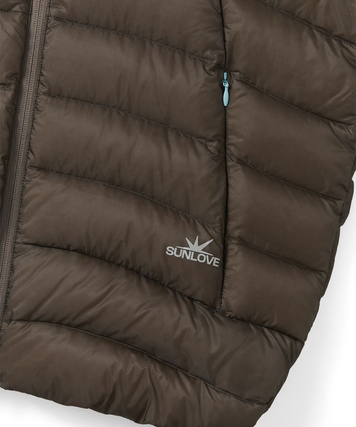썬러브투어 공식 홈페이지에서 Fly Light Down Jacket Brown 상세 페이지를 띄워놓고 사이즈를 고민하는 화면