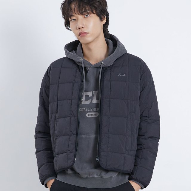 경량 사각 퀼팅 집업 점퍼[BLACK](UABDO10_39)