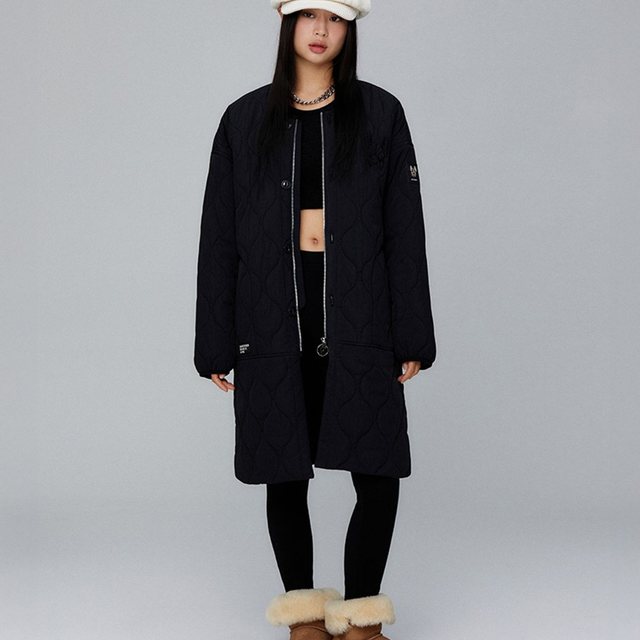 여성) 코지 퀼팅 롱 자켓