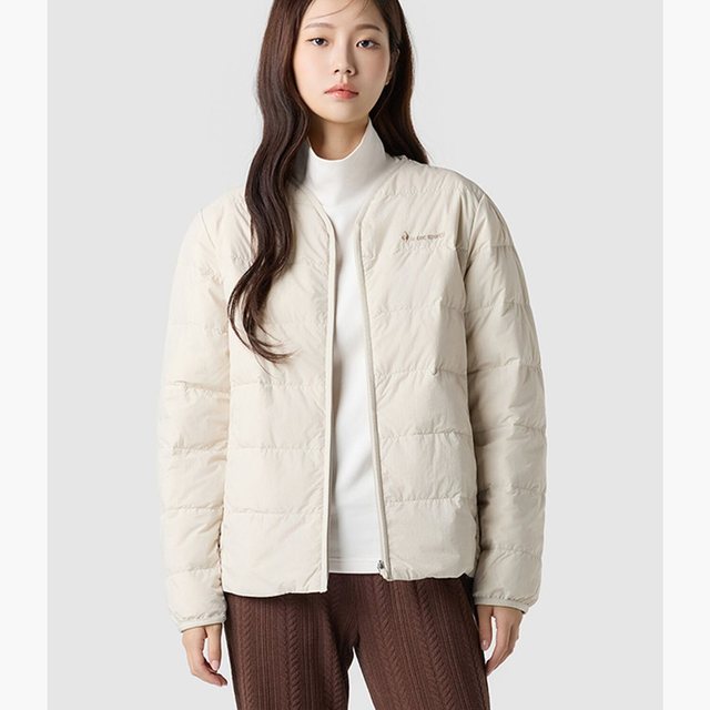유니 경량 루즈핏 구스다운 자켓 - 베이지(QQ423LDJO1)