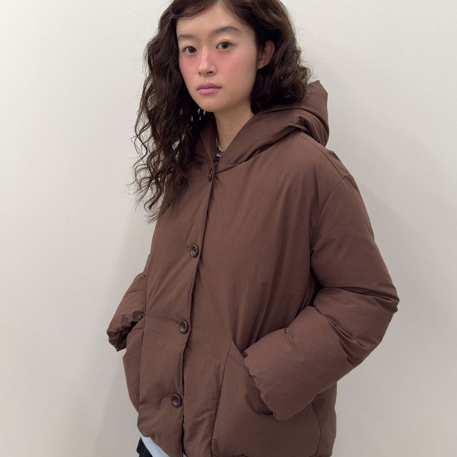 Cotton Hooded Puffer Jacket [Brown]