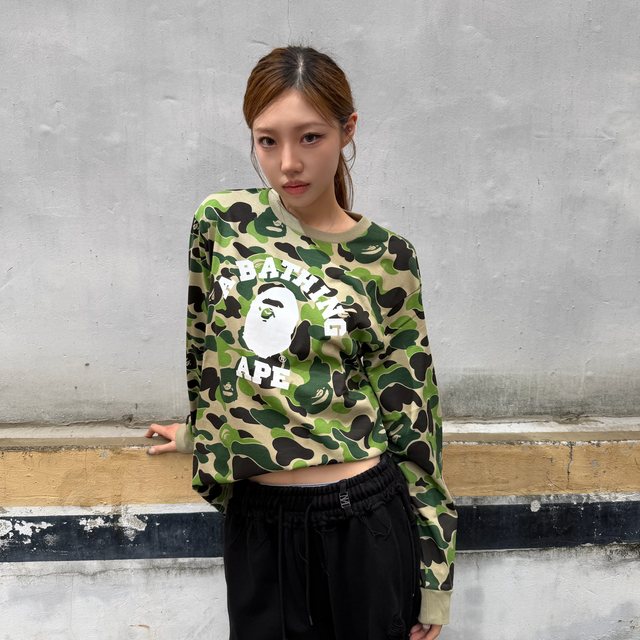 ABC 카모 콜리지 롱슬리브 티셔츠(M) GREEN